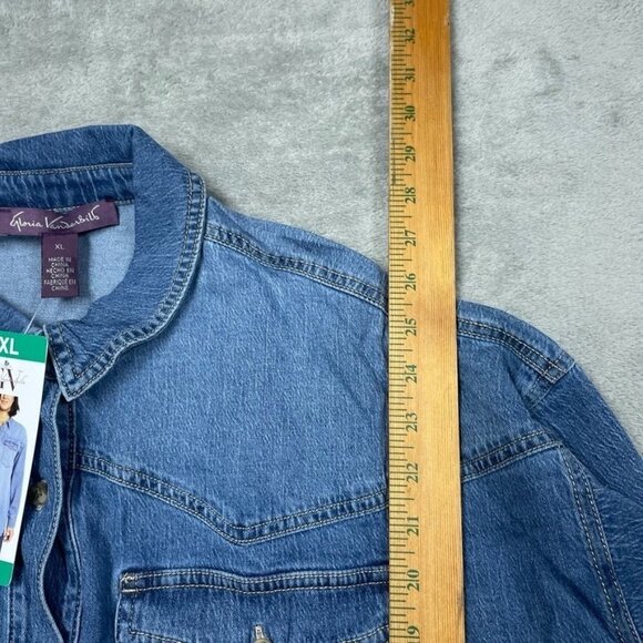 Gloria Vanderbilt Womens Denim Button-Up Shirt XL 99% Cotton Relaxed d0699 - Picture 5 of 8